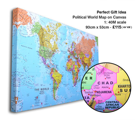 Printed Space: Canvas World Map